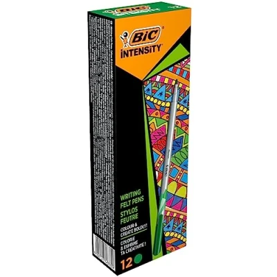 Imagen de BIC Intesity Medium Caja de 12 unidades, rotuladores punta media (0,8 mm), color verde
