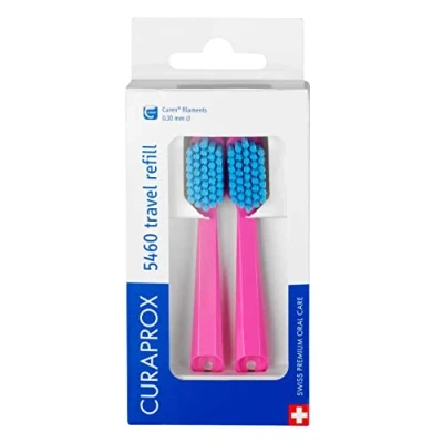 Imagen de Curaprox CS 5460, Recambio para cepillo de dientes viaje Travel Set, color aleatorio, 2 pzs.