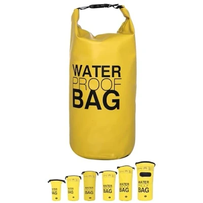 Imagen de DonDon Dry Bag Bolsa Impermeable 2l, 5l, 10l, 15l, 20l, 30l con Bandolera Amarillo 10 litros