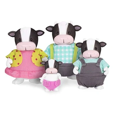 Imagen de B. Li&#039;l Woodzeez W6195 Familia de Vacas MoosicalMoo Incluye 5 Piezas: 4 Figuritas Animales y un Libro A Partir 3 años