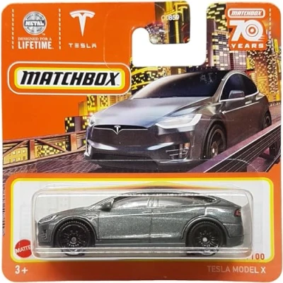 Imagen de Matchbox Tesla Model X 2023 Gris metálico 90/100 (tarjeta corta) HLC74