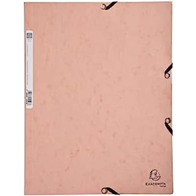 Imagen de Exacompta 55527E Aquarel Carpeta de gomas con 3 solapas en cartulina brillante, 400 g/m2, color coral
