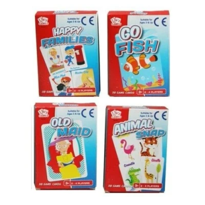 Imagen de A Z Pack 4 Juegos de Cartas clásicos para niños Viajes Diversión Soltera Animal Snap Go Fish