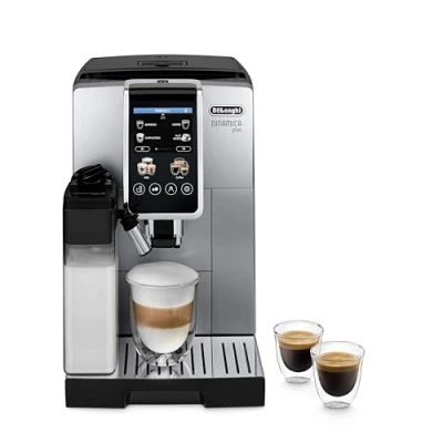 Imagen de Cafetera superautomática De&#039;Longhi Dinamica Plus ECAM380.85.SB, 15 bar, 1.450 W, Depósito de leche, 2 tazas, Pantalla táctil, Inox