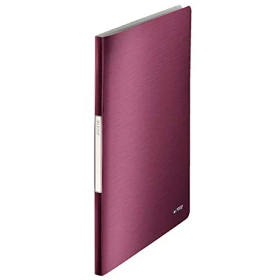 Imagen de Leitz Carpeta de fundas, A4, 40 Capacidad para 80 hojas, Fundas transparentes, Rojo granate, Gama Style, 39590028