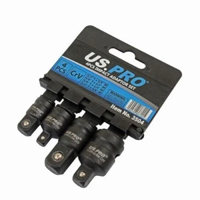 Imagen de US PRO Tools 3504 Juego de adaptadores impacto 4 piezas 1/10.2 cm, 3/20.3 1/5.1 cm