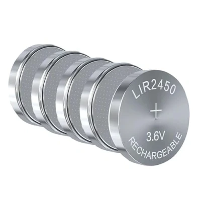 Imagen de Paquete de 5 baterías recargables litio LIR2450 2450 3,6 V para reloj con control remoto CR2450 DL2450 BR2450