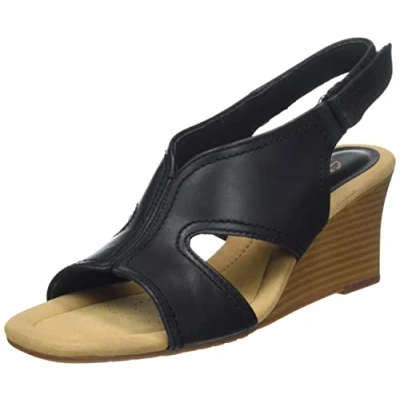Imagen de Clarks Kyarra Aster, Sandalia Mujer, Black Leather 44, 39 EU