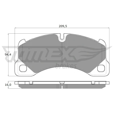Imagen de TOMEX brakes TX 16 71 Juego de pastillas freno Eje delantero preparado para indicador desgaste PORSCHE: Cayenne, Macan