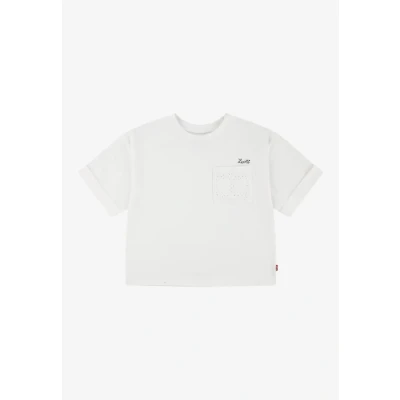 Imagen de Levi&#039;s ROLL CUFF MEET AND Greet Camiseta básica para niños, Talla: 8a, Bright white