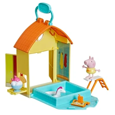 Imagen de Peppa Pig Peppa&#039;s Adventures Peppas Kit de día Piscina, Juguete Preescolar, Contiene 1 Figura y 4 Accesorios, Adecuado a Partir 3 años