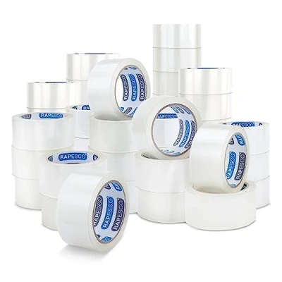 Imagen de Rapesco 1744 Confección Business: 48 Rollos de Cinta Embalaje Resistente, 50 mm x 60 m, Transparente
