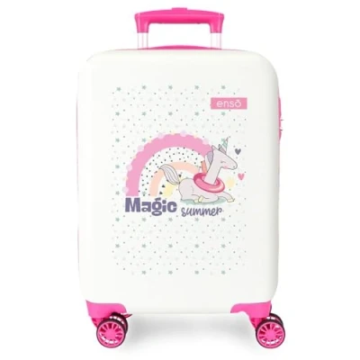 Imagen de Enso Magic Summer Maleta de Cabina Blanco 33x50x20 cms Rígida ABS 33L 2 kgs 4 Ruedas Dobles Equipaje Mano