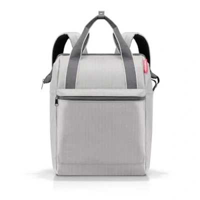 Imagen de reisenthel allrounder R Mochila grande y bolsa de transporte en 1 con solapa para carrito viaje, color: herringbone gris