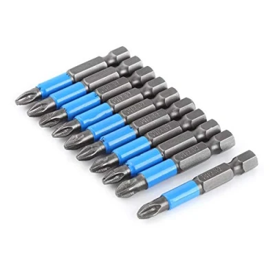 Imagen de Akozon PH2 50mm Destornillador eléctrico bit magnético hexagonal Bits antideslizante 10 Unids/set