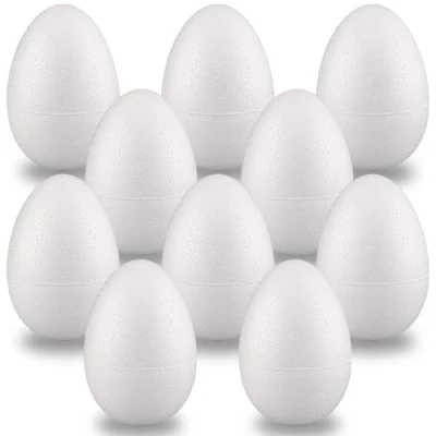 Imagen de Styropor A0100133 Huevos (100 mm, poliestireno expandido, 10 unidades), color blanco