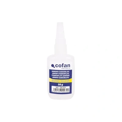Imagen de Cofan Adhesivo cianoacrilato de media viscosidad Cantidad: 50 g Pegamento instantáneo transparente Multiusos