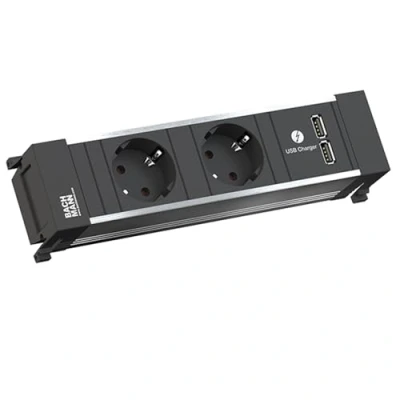 Imagen de Bachmann presa schuko in alluminio, 2 prese con usb
