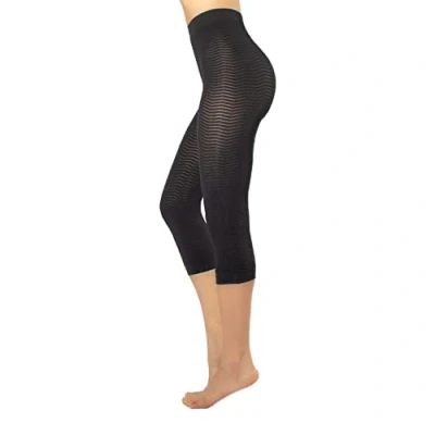 Imagen de CALZITALY Pijama Anticelulitis, Mallas Reductoras, Pantalones Adelgazantes Rosa, Negro S/M, L/XL, XXL Made in Italy (L XL, Capri)