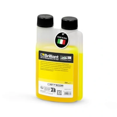 Imagen de ERRECOM Brilliant 250 ml, Detector Fluorescente UV para localizar Las Fugas de Gas Refrigherante en los Sistemas Aire Acondicionado y Refrigeración, Frasco con dosificador 250mL