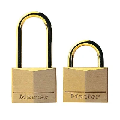 Imagen de Master Lock 635EURD Lote de 2 Candados llave con Cuerpo Latón macizo, Dorado, 4.7 x 3.4 1.2 cm