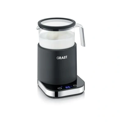 Imagen de GRAEF Espumador de leche cristal MS902, inducción, 6 programas automáticos, pantalla táctil, hasta 400 ml espuma leche, chocolate caliente