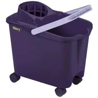 Imagen de Mery Cubo para Fregona con Ruedas Giratorias Escurridor Amplio Resistencia Óptima 14 Litros Morado Medidas: 39Lx25,5Wx36,5H cm