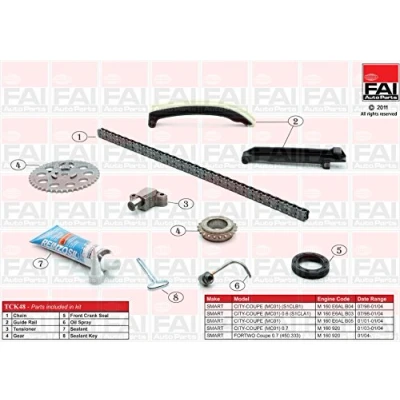 Imagen de FAI AutoParts TCK48 Juego de Cadena distribución con juntas, ruedas dentadas Símplex, pasadores SMART: City Coupe, Fortwo I Coupé