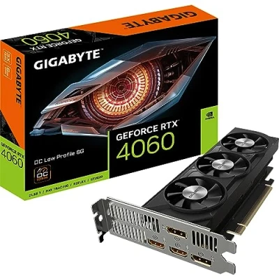 Imagen de Gigabyte NVIDIA GeForce RTX 4060 OC Low Profile Targeta gráfica 8GB GDDR6, 128 bit, PCI E 4.0, 2475MHz Core Clock, 2x DP 1.4, HDMI 2.1a, DLSS 3 GV N4060OC 8GL