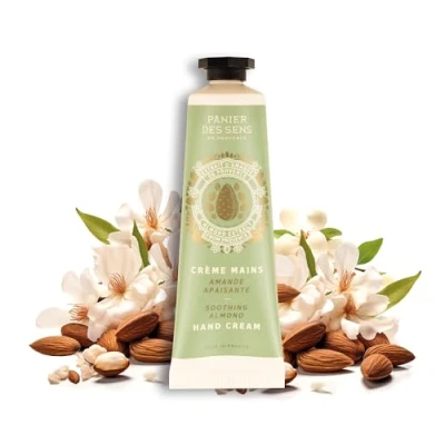 Imagen de Panier des Sens crema de manos secas y agrietadas con manteca karité Perfume almendra perfumada e hidratante Fabricado en Francia 97% natural 30 ml para