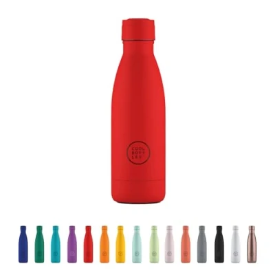 Imagen de Cool Bottles Botella de Agua Acero Inoxidable 350 ml Vivid Red 23,5 x 7 cm Térmica Hermética Bebidas Frías 36 Horas y Calientes 18 Triple Technology Libre BPA