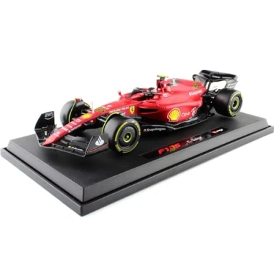 Imagen de BBURAGO 1/18 FERRARI 2022 Fórmula 1 con Casco #Leclerc Nouveau FA Coche Miniatura para niño reproducción a Escalera, 16811L