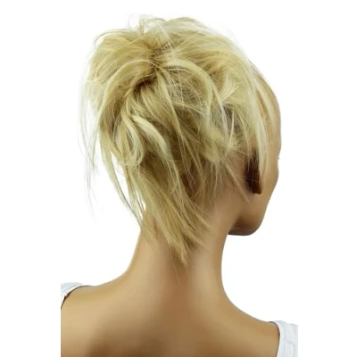 Imagen de CAISHA Postizo Goma Para El Pelo Voluminosa Grande Desordenada Fibra Sintética Resistente Al Calor Rubio Claro G26F