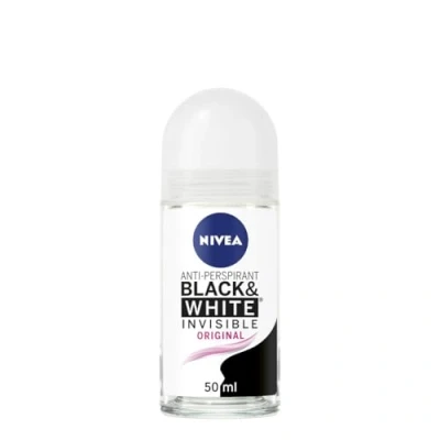 Imagen de NIVEA Desodorante invisible original antitranspirante en negro y blanco, paquete de 6 (6 x 50 ml) 48 horas para mujer, antimanchas,