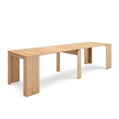Imagen de Skraut Home Mesa Consola Extensible Comedor Plegable 300 para 14 comensales y Cocina Estilo Moderno Roble