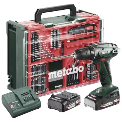 Imagen de metabo SAS Taladro atornillador inalámbrico 18v bs18 con 2 baterías 2,0 ah cargador y estuche de accesorios 602207710
