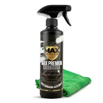 Imagen de MAX DETAIL LAB Wax Premium Cera Liquida Carnauba Abrillantado Coche, Lavado Alto Brillo, Poder Hidrofóbico Repelente Agua Antilluvia, Kit Limpieza Detailing Car Profesional Auto Moto, 500ml