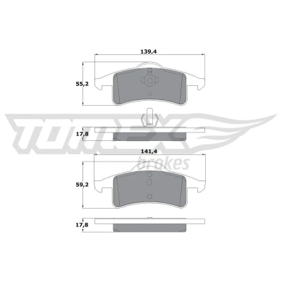 Imagen de TOMEX brakes TX 14 90 Juego de pastillas freno Eje trasero con avisador acústico desgaste accesorios JEEP: GRAND Cherokee 2, II