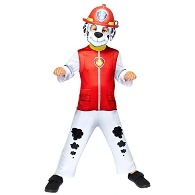 Imagen de amscan Disfraz Paw Patrol Marshall Good Talla 3 4 Años Niño, ajedrez, Color Rojo, Blanco y Negro, (9909115)