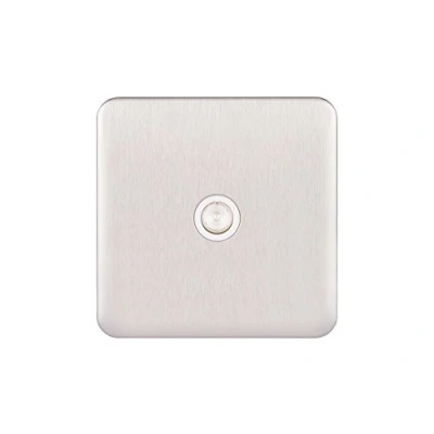 Imagen de Schneider Electric Lisse Toma de antena tipo televisor FM, 240 V, GGBL7010WSS, acero inoxidable con inserto blanco