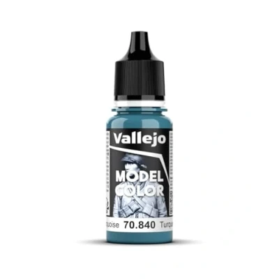 Imagen de Vallejo Model Color Pintura Acrílica Azul (Light Turquoise) Acabado Mate, 18 ml. Autonivelante y Sistema BSL para Modelismo Figuras
