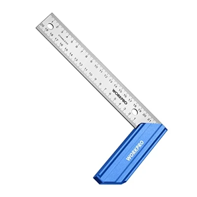 Imagen de WORKPRO Escuadra para Carpintería con Mango de Aluminio, Precisión Cuadrada 200mm Uso Profesional y Regla Acero Inoxidable Primera Calidad