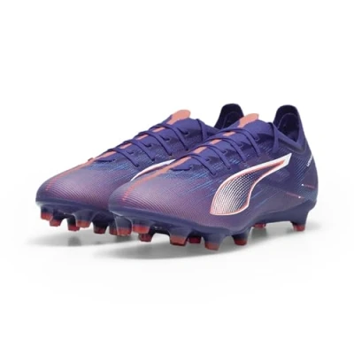 Imagen de Puma Ultra 5 Match FG/AG Botas de fútbol con tacos, Hombre, Talla: 47, Lapis lazuli/white/sunset glow Zapatos