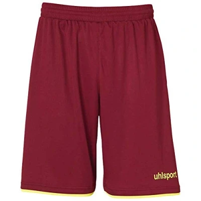 Imagen de Uhlsport Club Shorts De Fútbol para Hombre, Burdeos/Amarillo Fluor, L