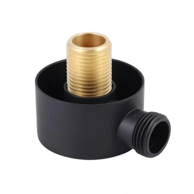 Imagen de Croerma Codo de alimentación una pared, conector para manguera ducha pared redondo en accesorios salida agua G1/2 pulgadas negro
