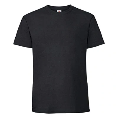 Imagen de Fruit of the Loom Ringspun Premium T Camiseta para hombre, Negro , S