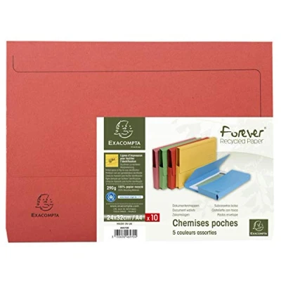 Imagen de Subcarpeta cartulina con bolsa exacompta din a4 colores surtidos 290 gr
