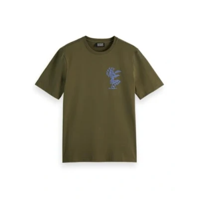 Imagen de Scotch &amp; Soda LEFT Chest Artwork Camiseta estampada, Hombre, Talla: Large, Classic green