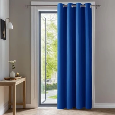 Imagen de Deconovo Cortinas Dormitorio Salon Opacas Moderna con Ojales, Termicas Aislantes Frio y Calor 140x280 cm(Ancho x Alto) Azul Cobalto, 1 Pieza