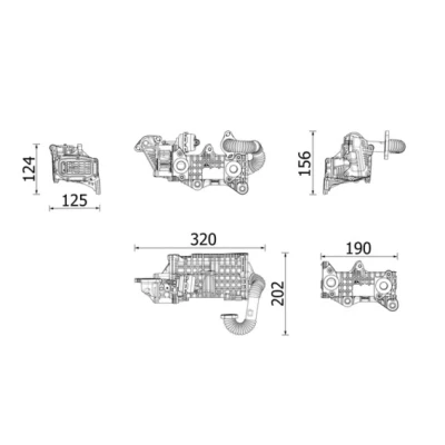 Imagen de MAHLE ORIGINAL CE 43 000P Enfriador EGR con válvula CITROËN: C4 III Hatchback